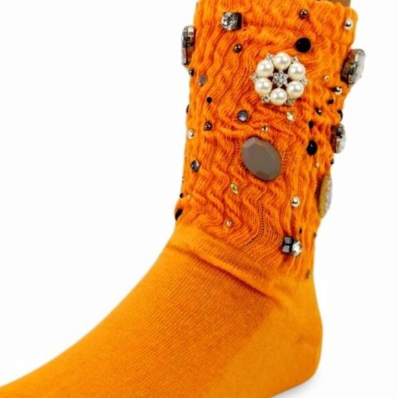 Simply Chic Golden Yellow Crystal Rhinestone Slouch Junk Socks "Baby" YS1507 - Picture 4 of 4